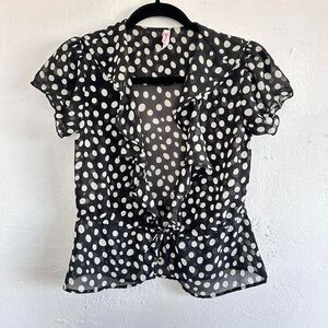 Xhilaration Polka Dot Blouse Size Small